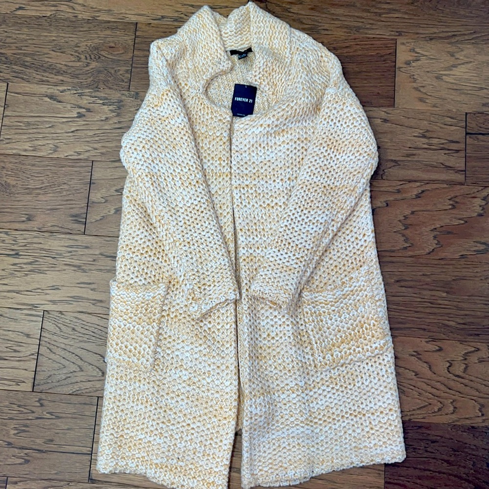 Long throw on sweater